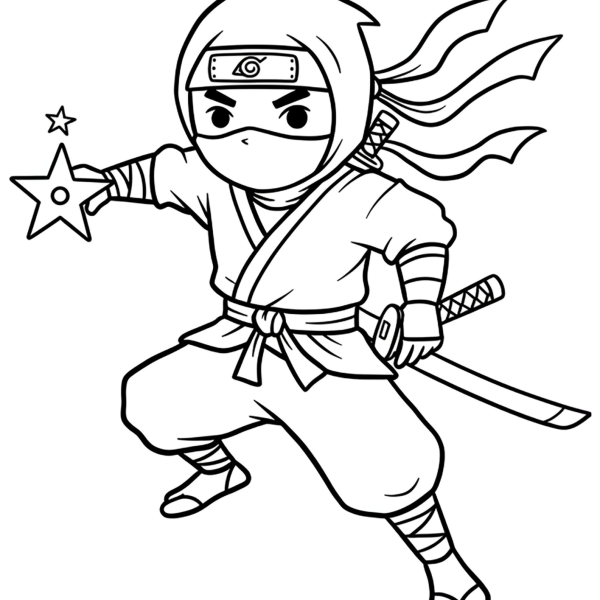 Desenho para Colorir Ninja