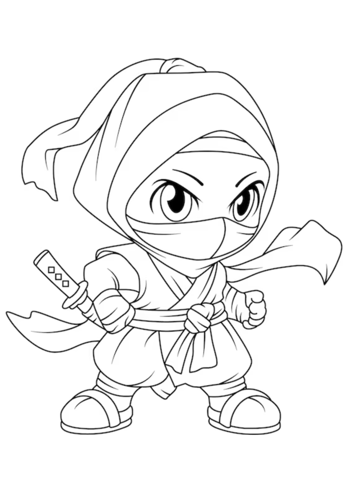 Desenho para Colorir Ninja