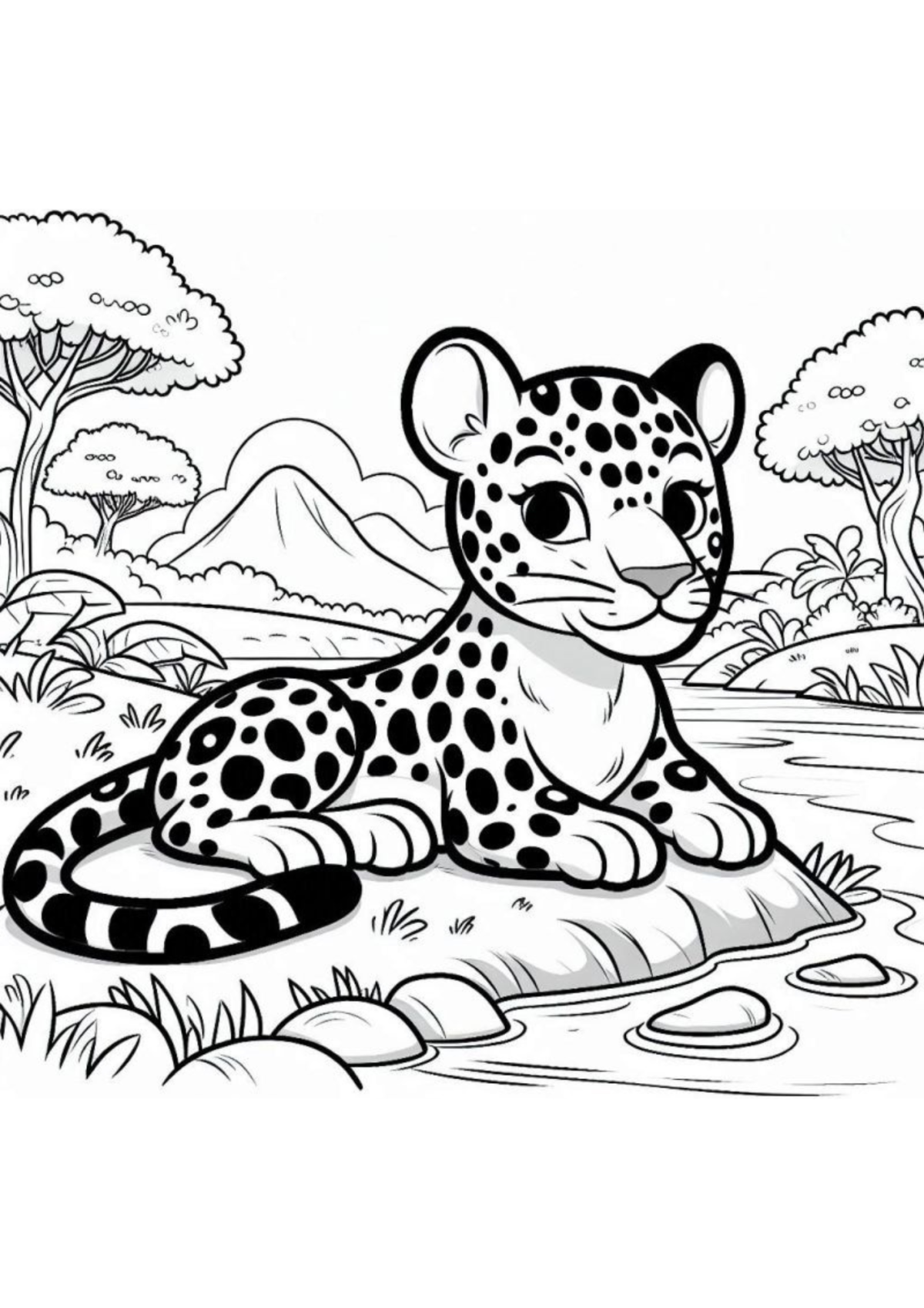 Desenho para Colorir Onça