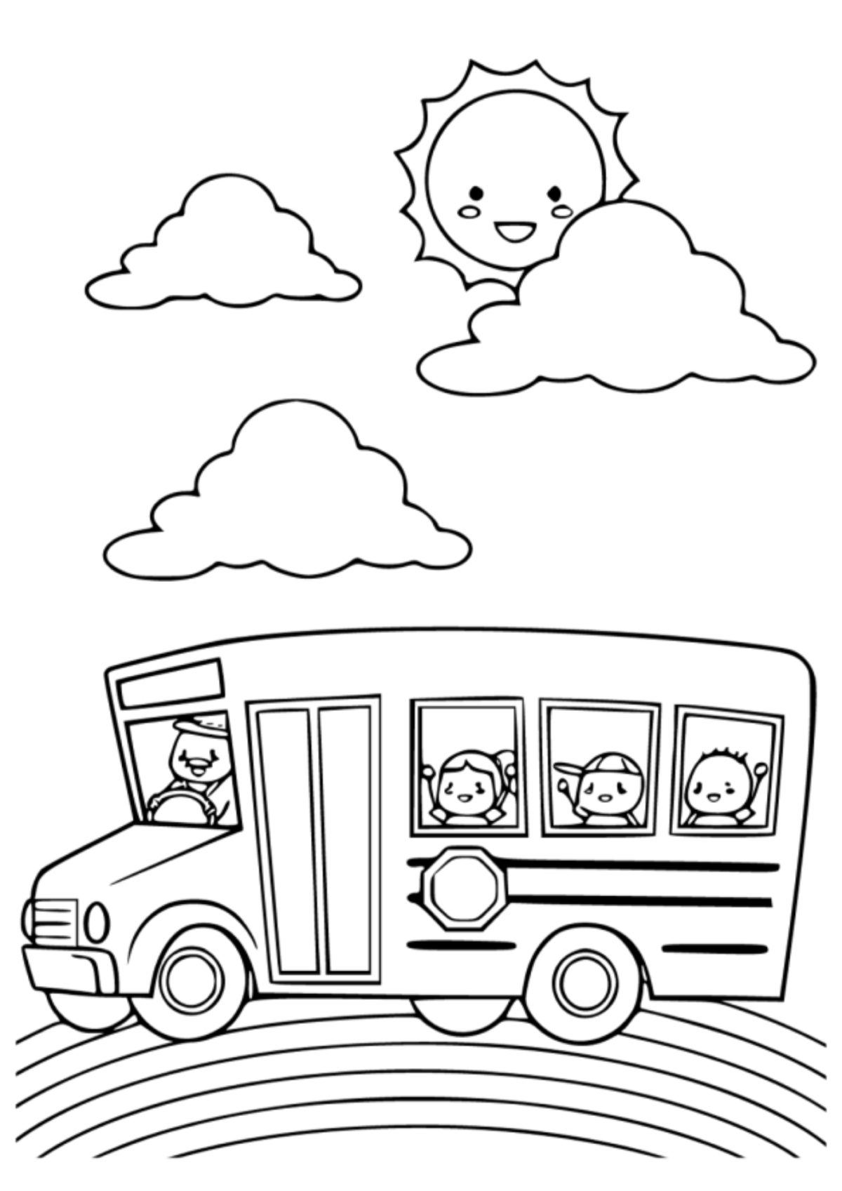 Desenho para Colorir Ônibus