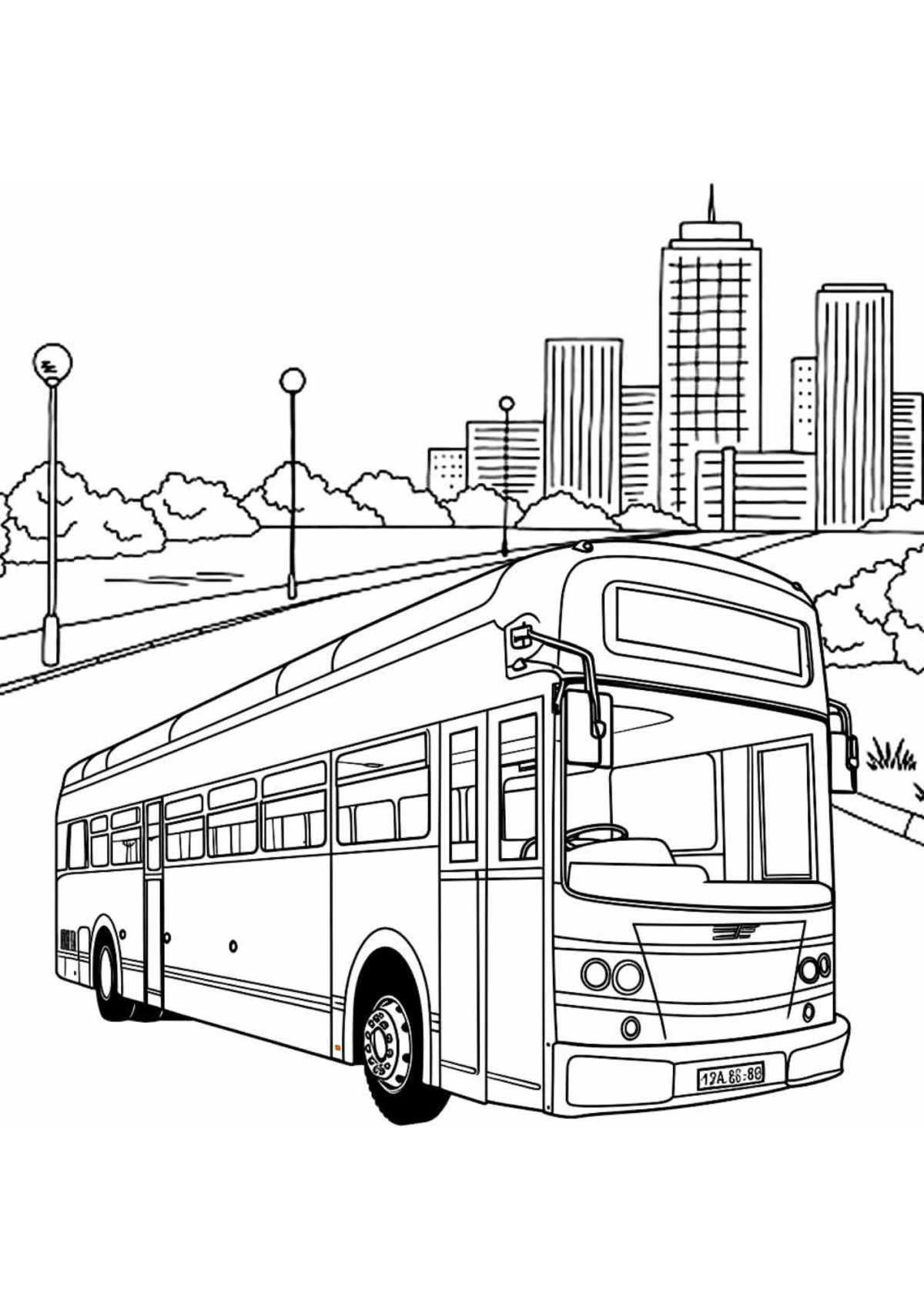 Desenho para Colorir Ônibus