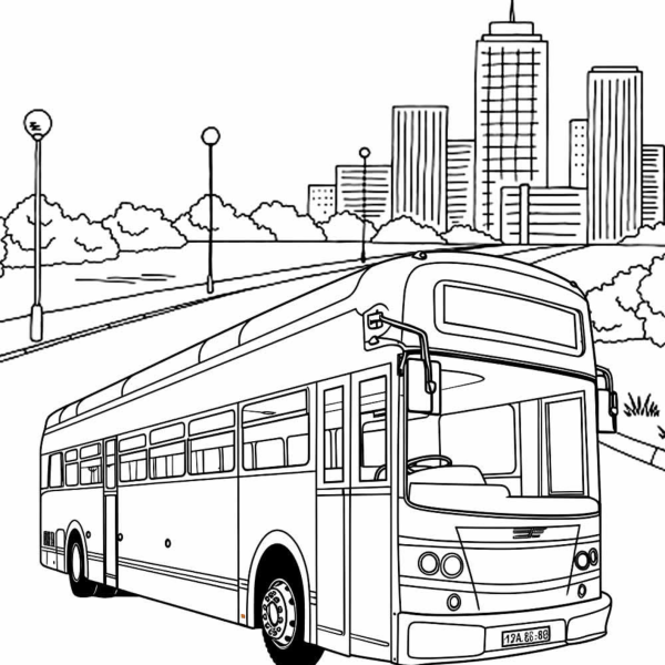 Desenho para Colorir Ônibus