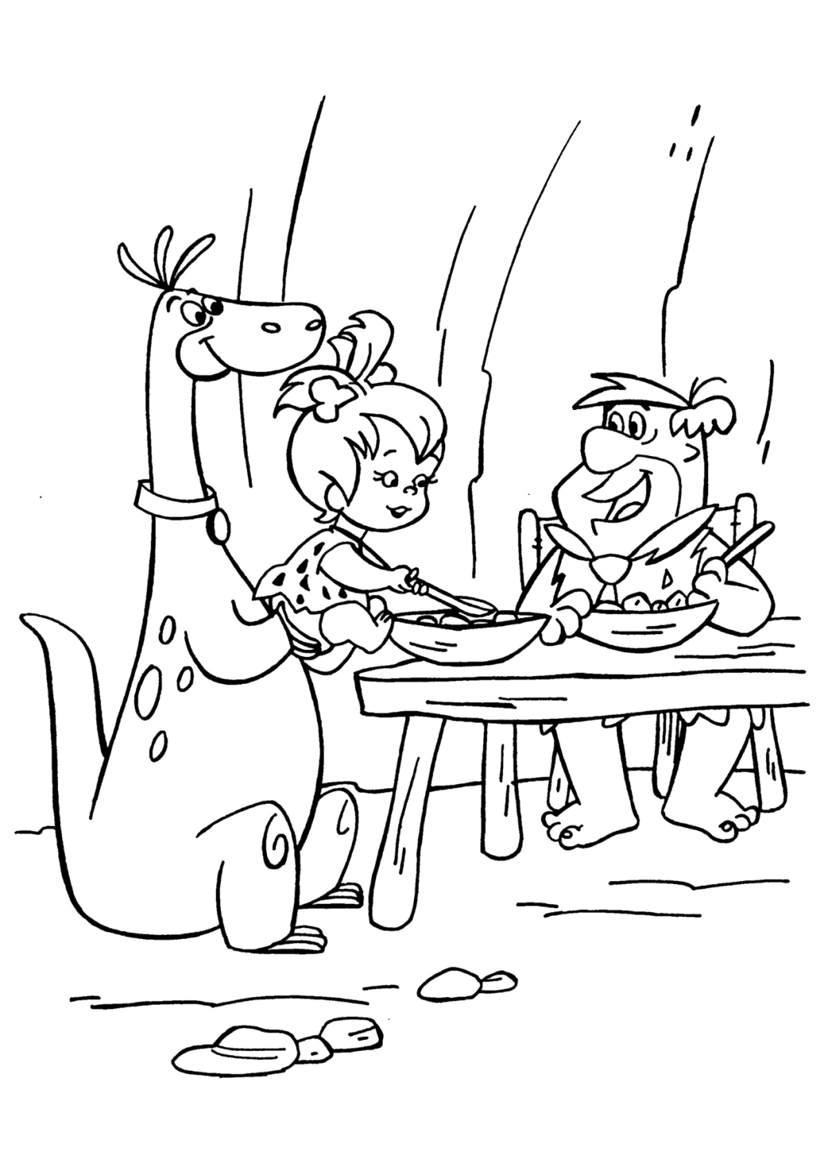 Desenho para Colorir Os Flintstones