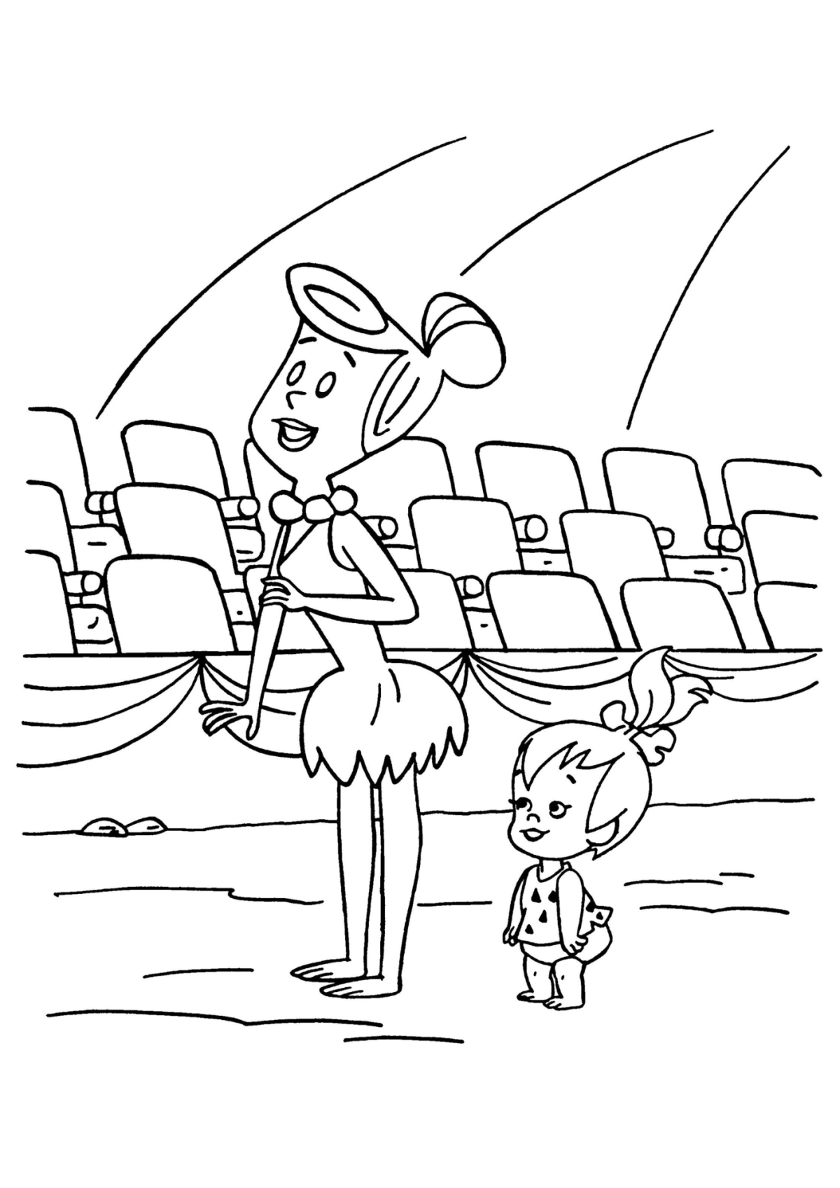 Desenho para Colorir Os Flintstones