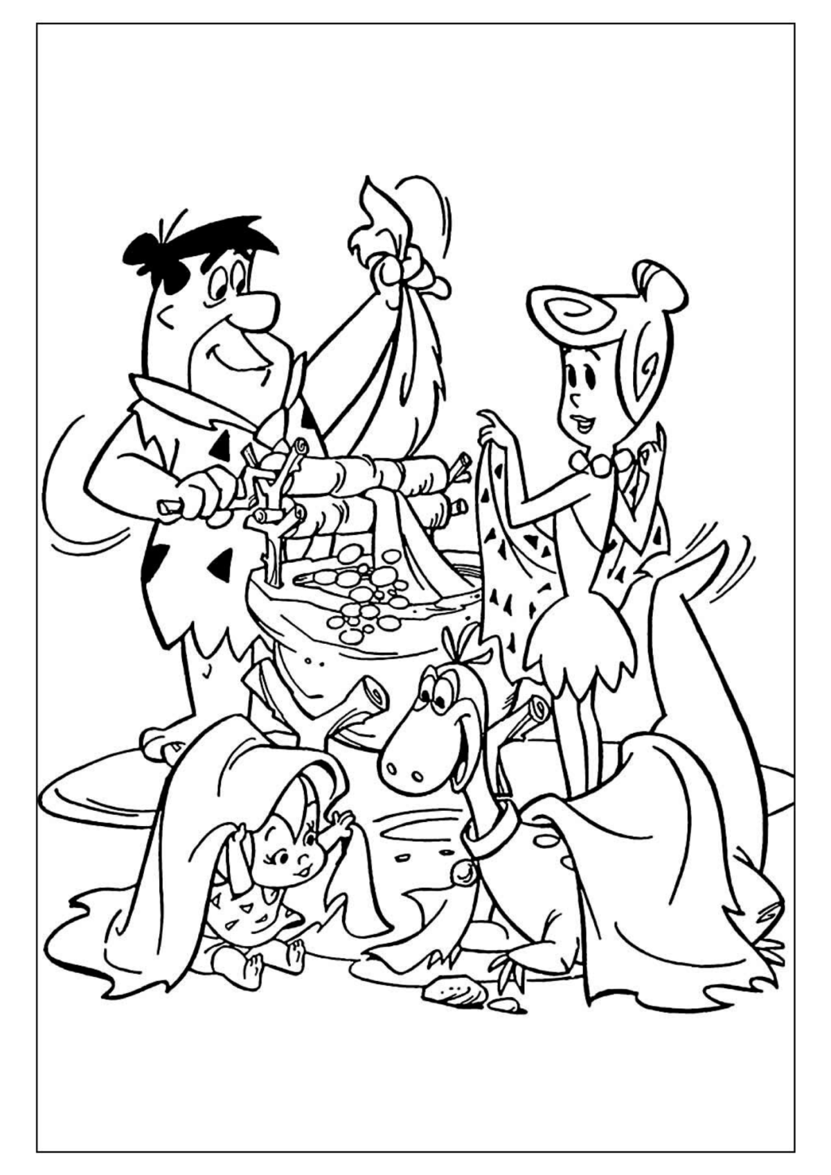 Desenho para Colorir Os Flintstones