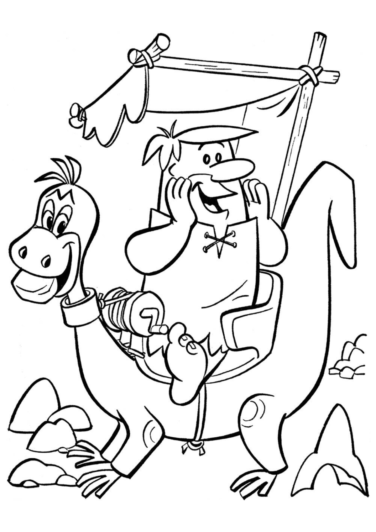 Desenho para Colorir Os Flintstones