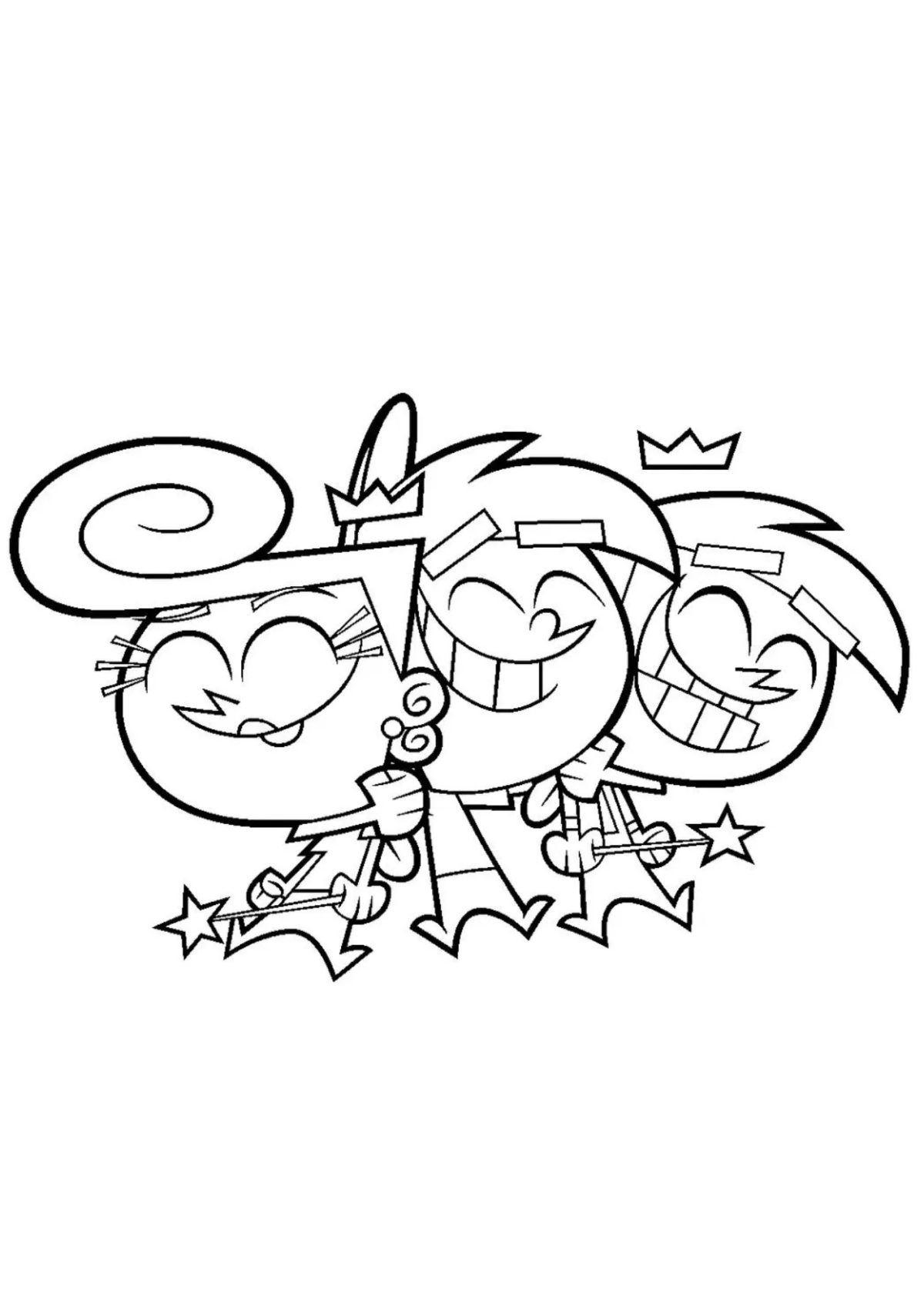 Desenho para Colorir Padrinhos Mágicos