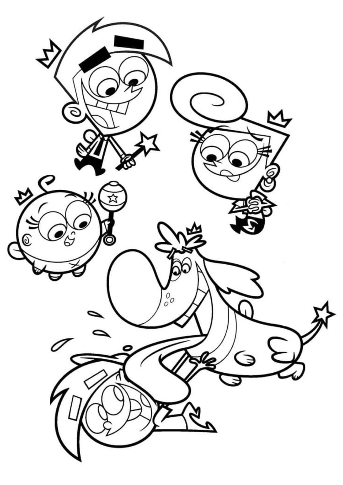 Desenho para Colorir Padrinhos Mágicos