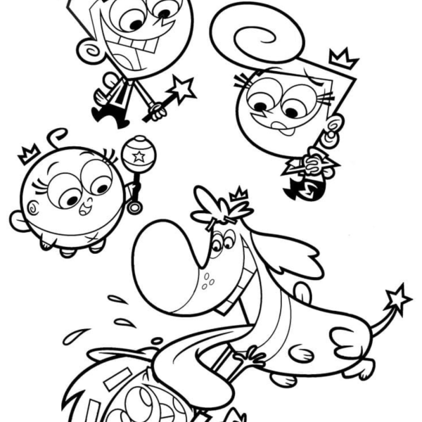 Desenho para Colorir Padrinhos Mágicos