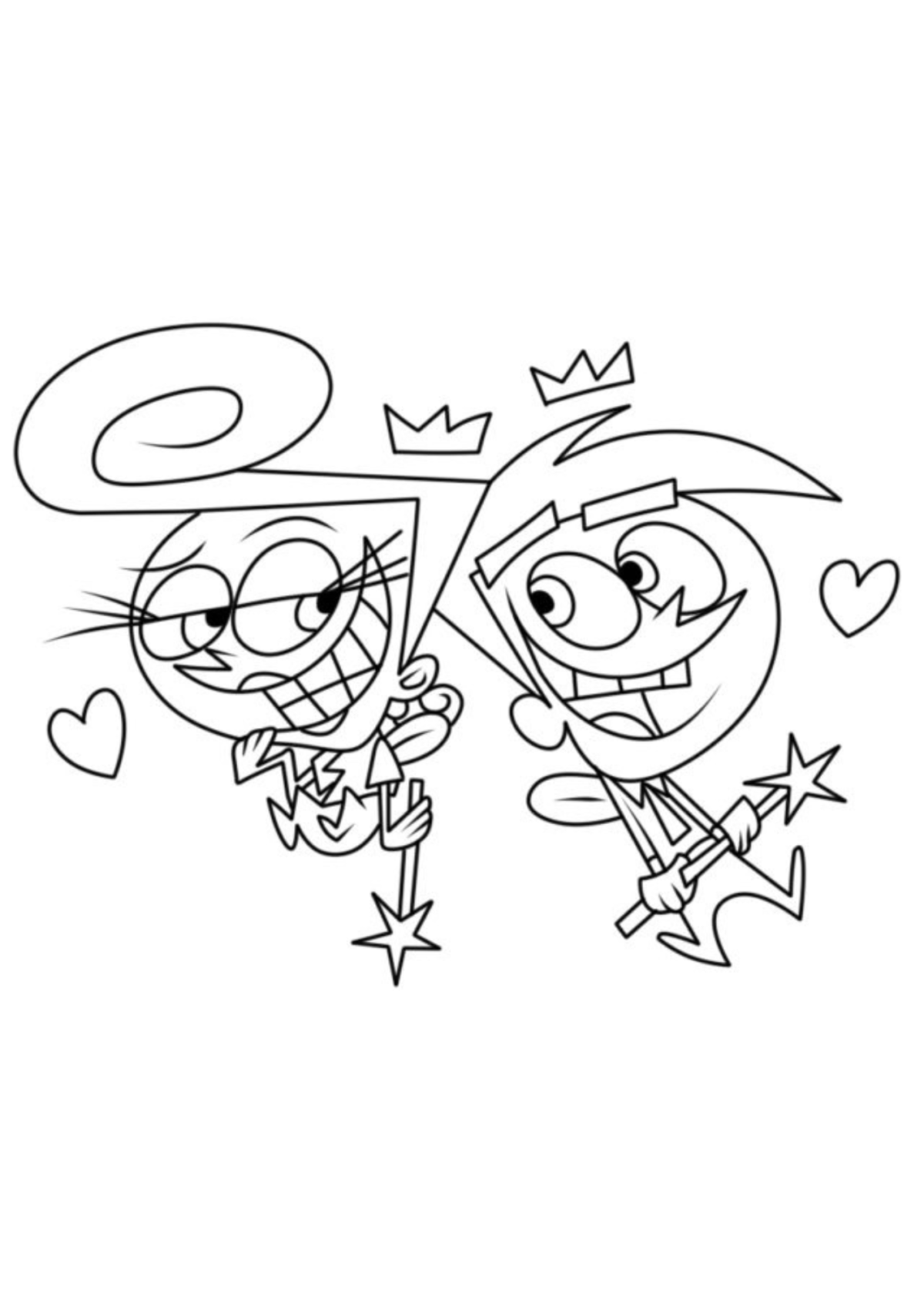 Desenho para Colorir Padrinhos Mágicos