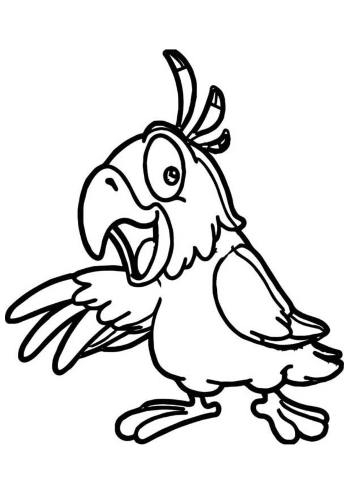 Desenho para Colorir Papagaio