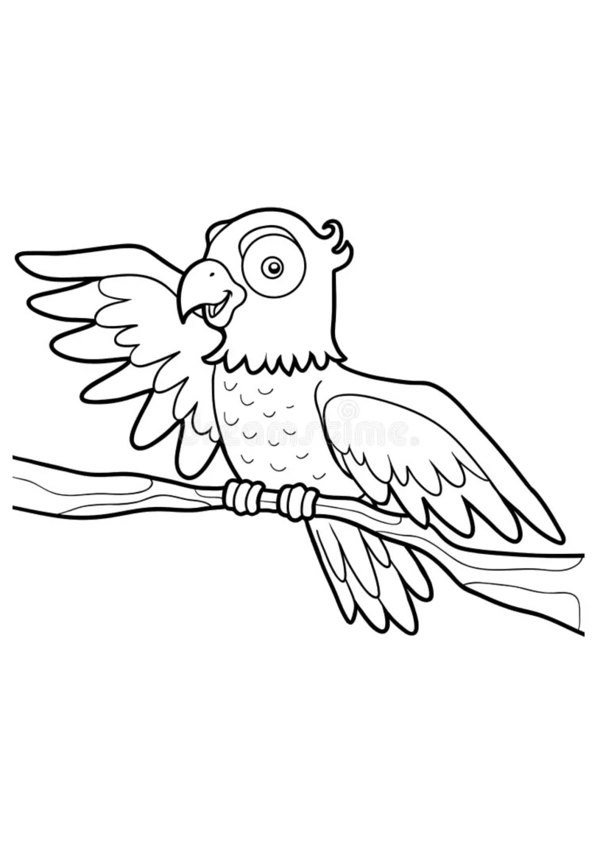 Desenho para Colorir Papagaio