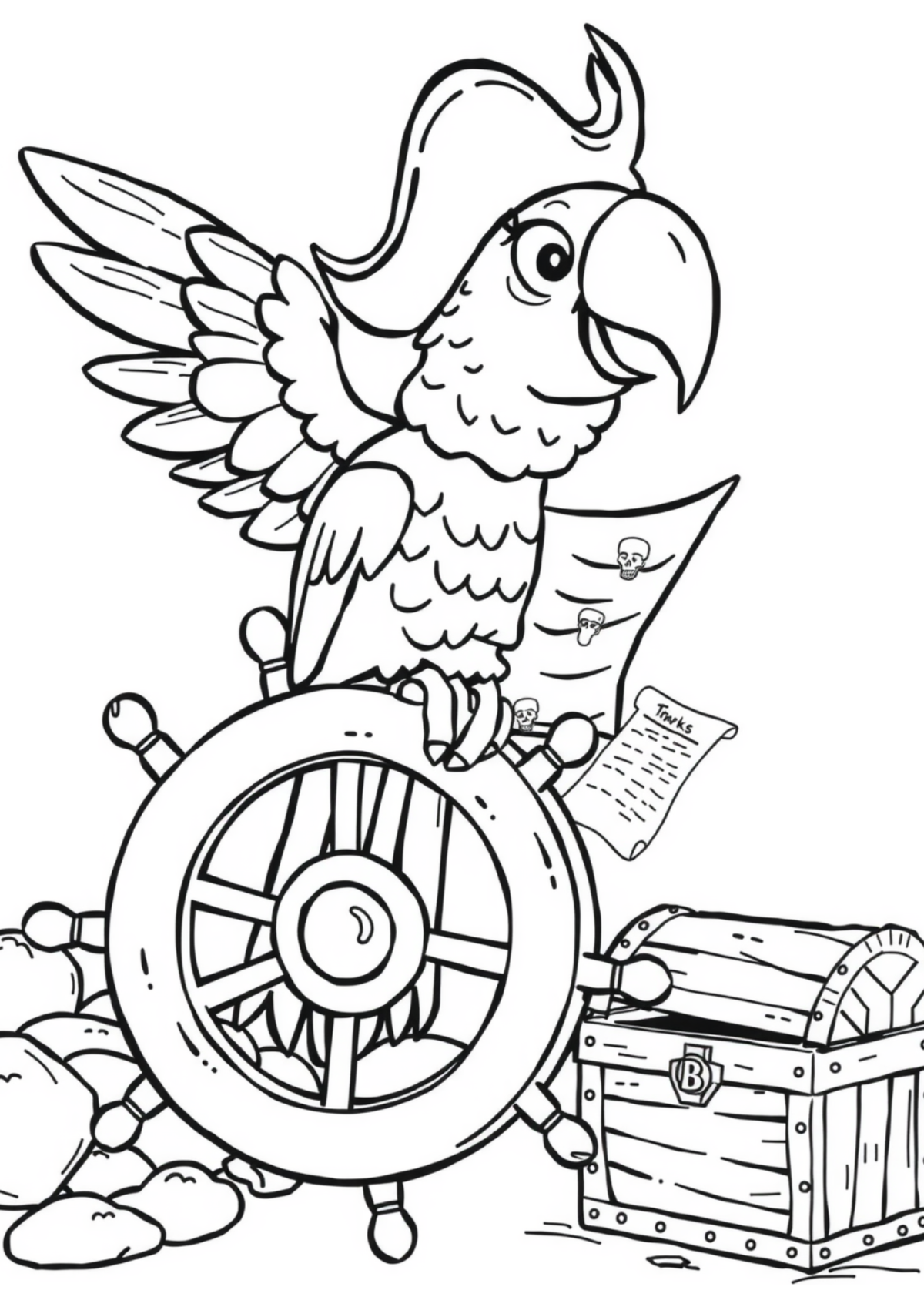 Desenho para Colorir Papagaio