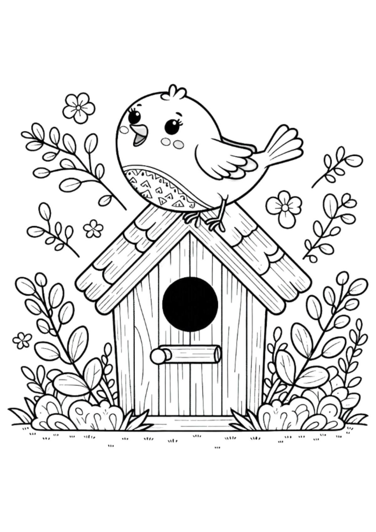 Desenho para Colorir Pássaro