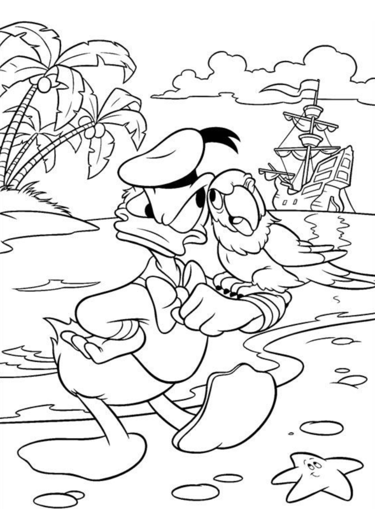 Desenho para Colorir Pato Donald
