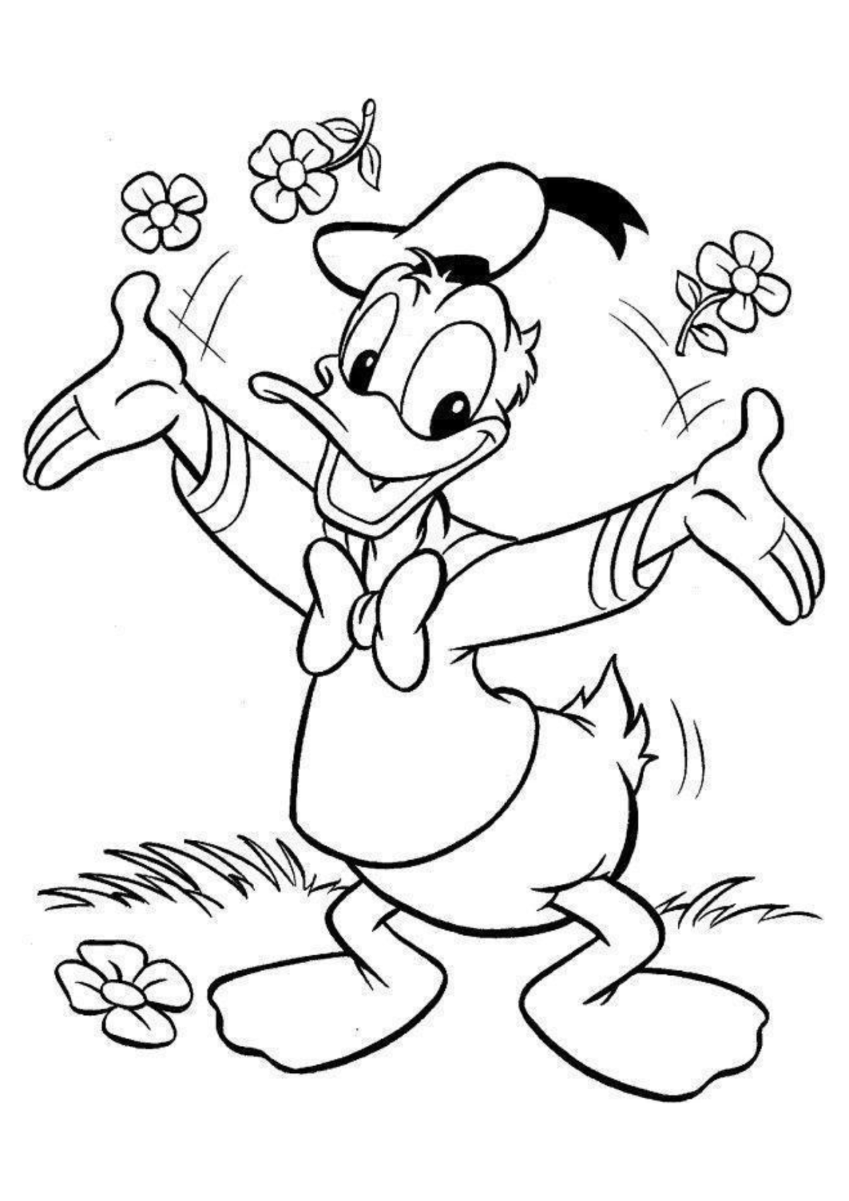 Desenho para Colorir Pato Donald