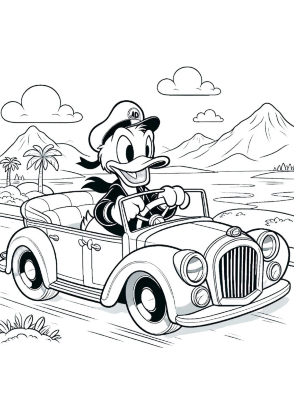 Desenho para Colorir Pato Donald