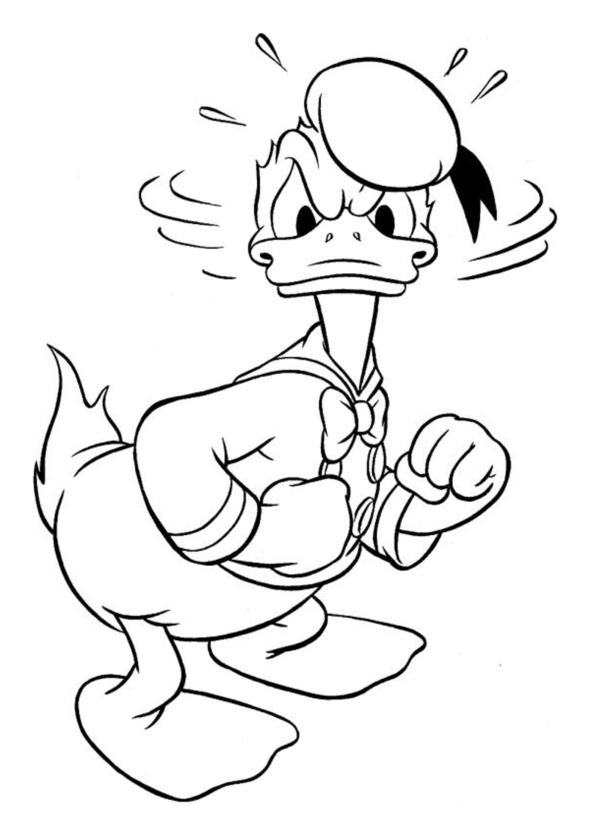 Desenho para Colorir Pato Donald