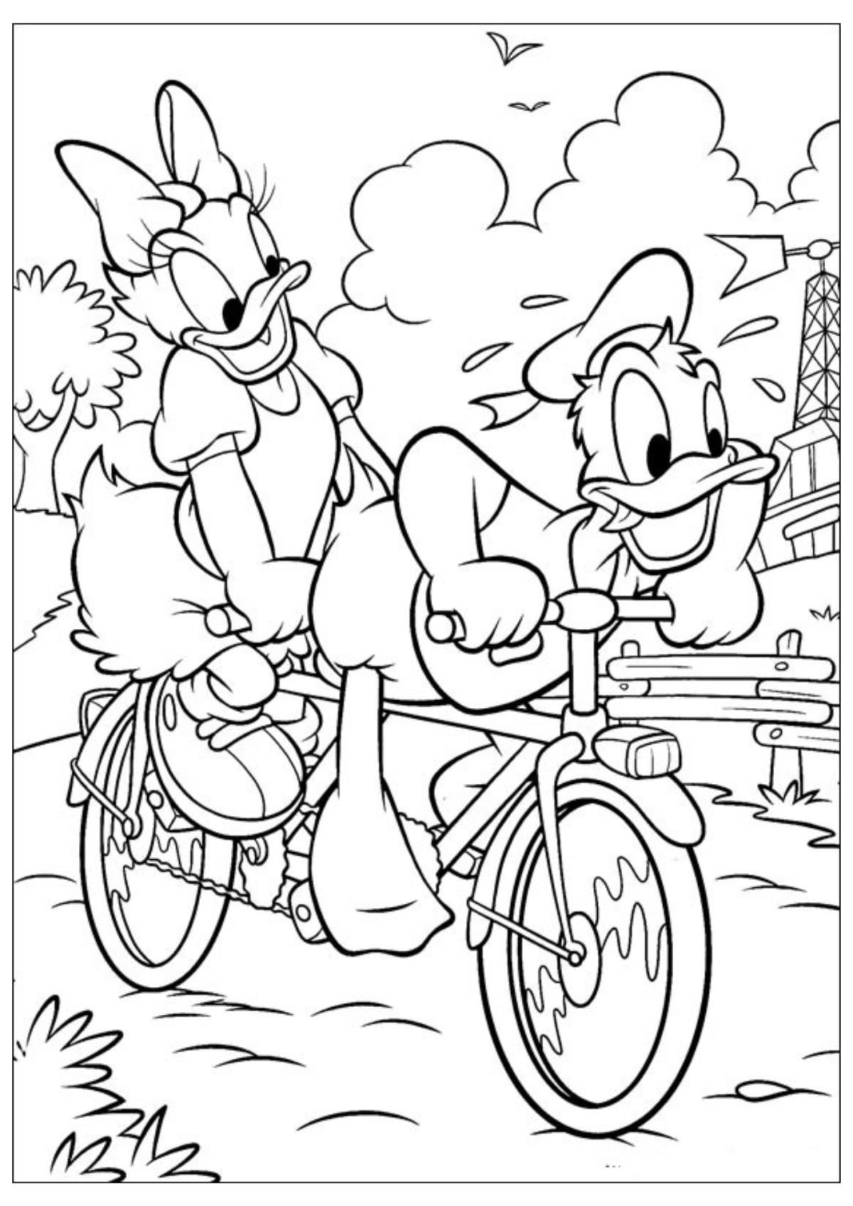Desenho para Colorir Pato Donald