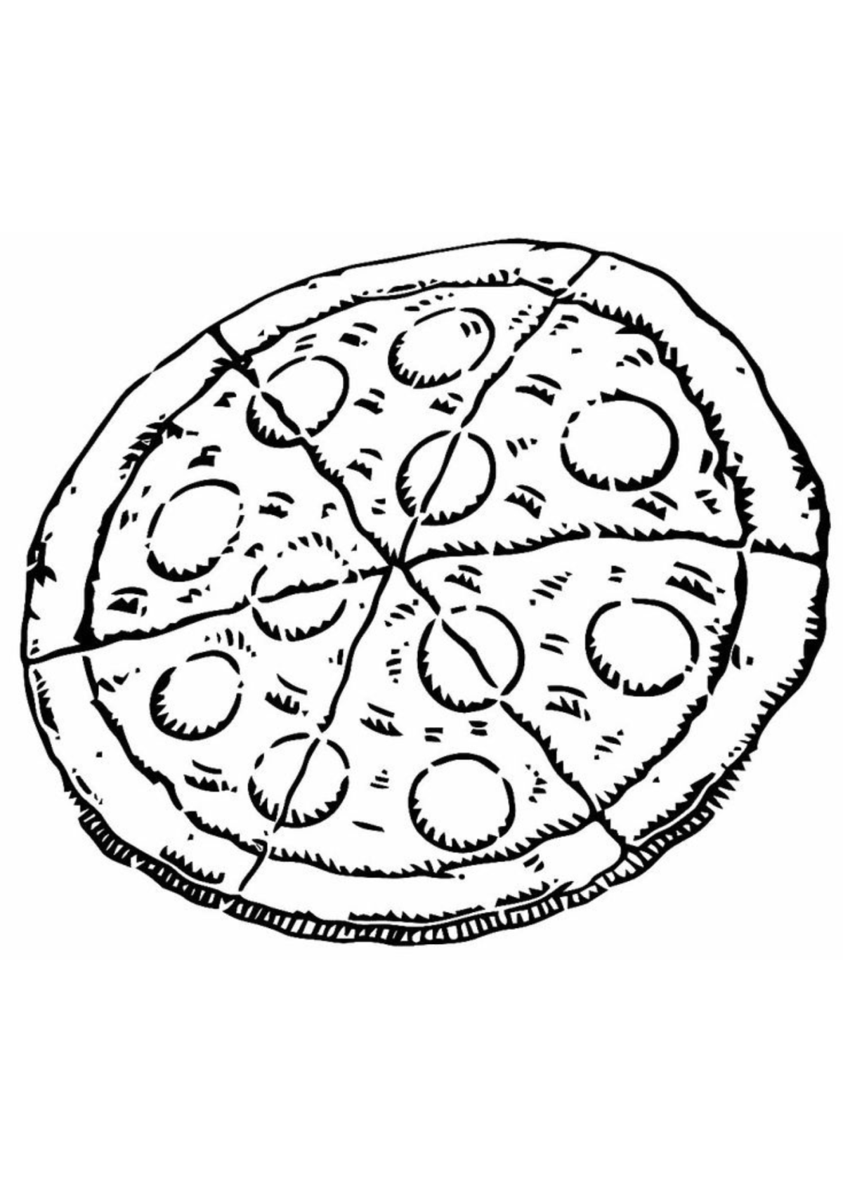 Desenho para Colorir Pizza