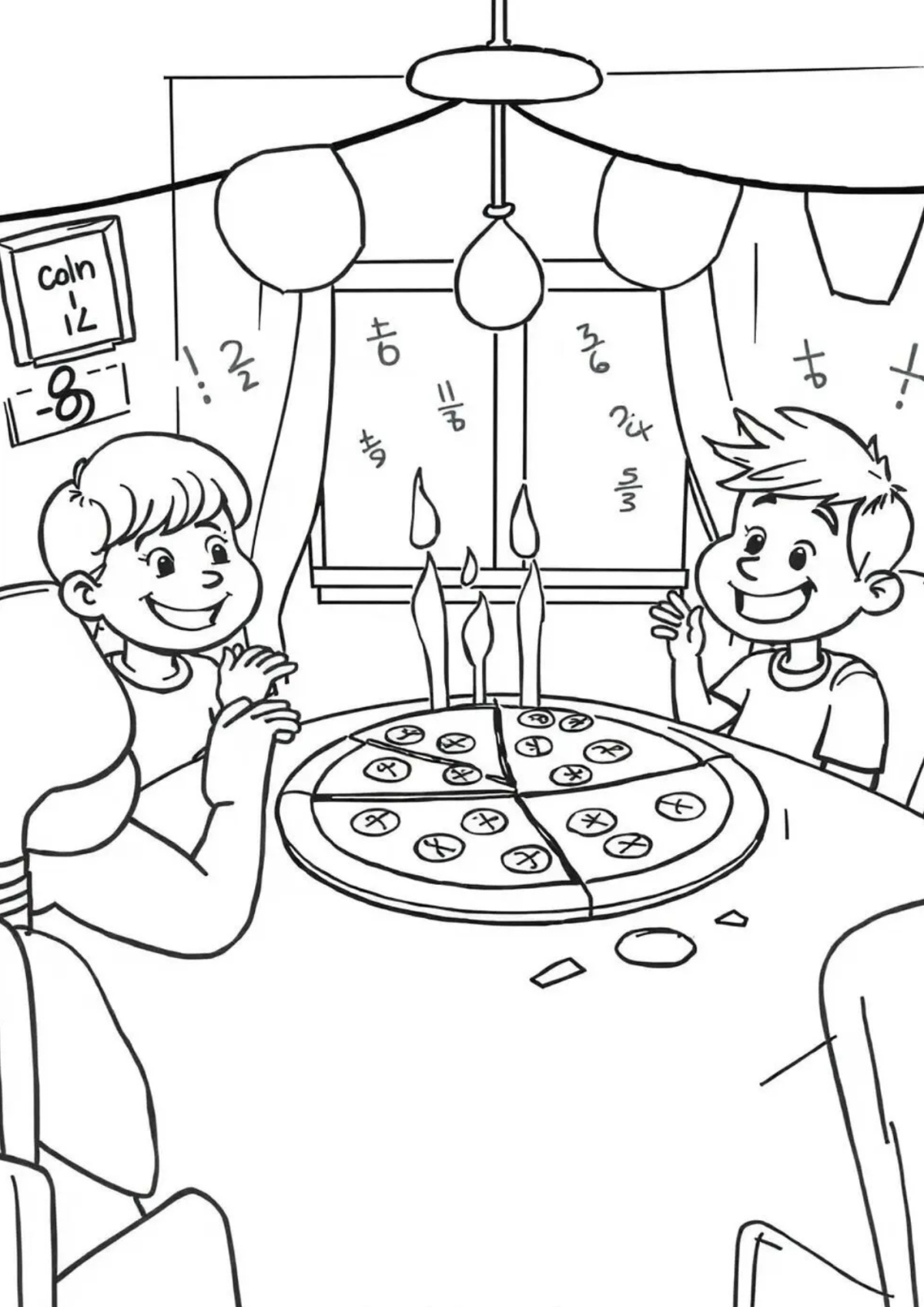 Desenho para Colorir Pizza