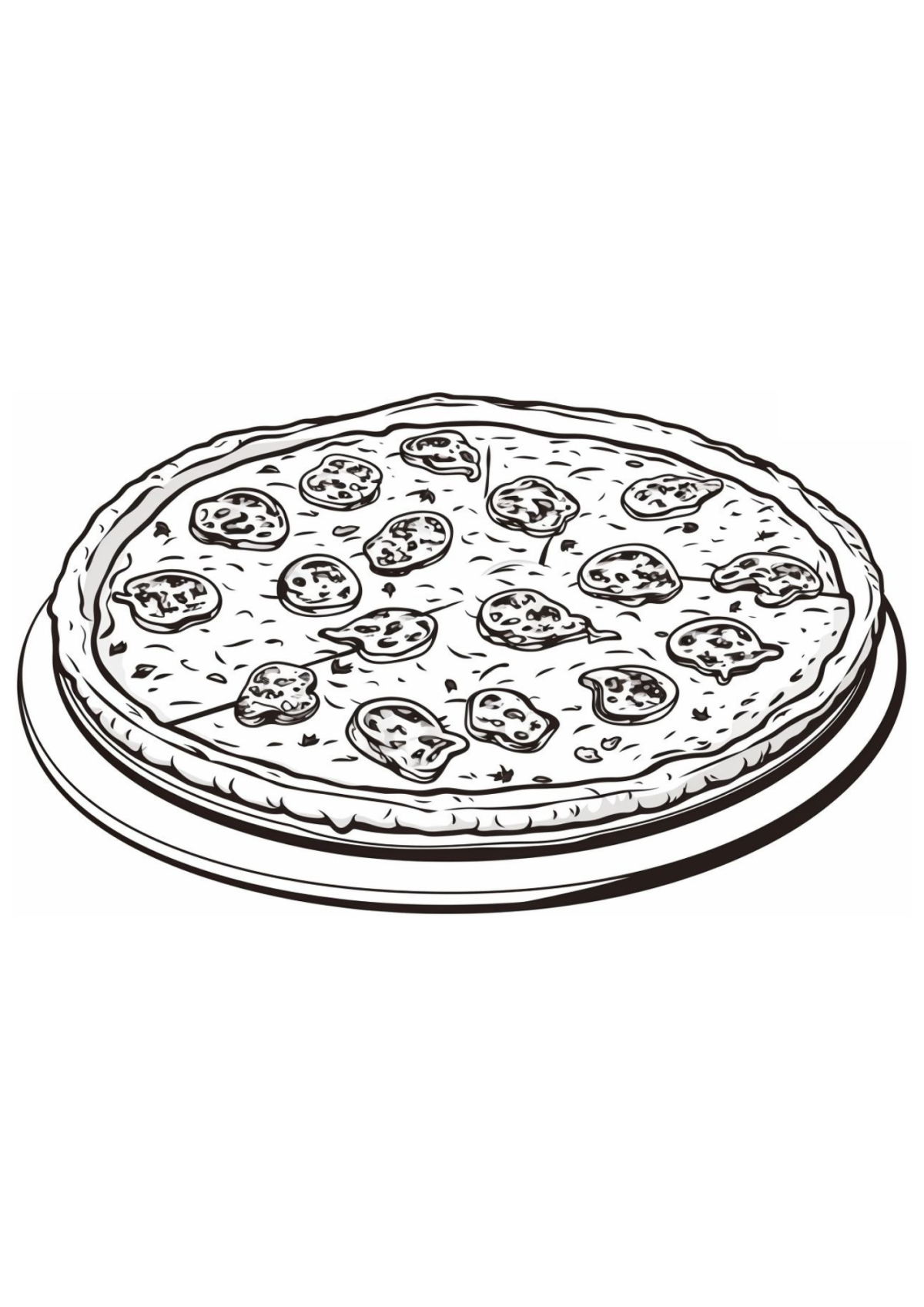 Desenho para Colorir Pizza