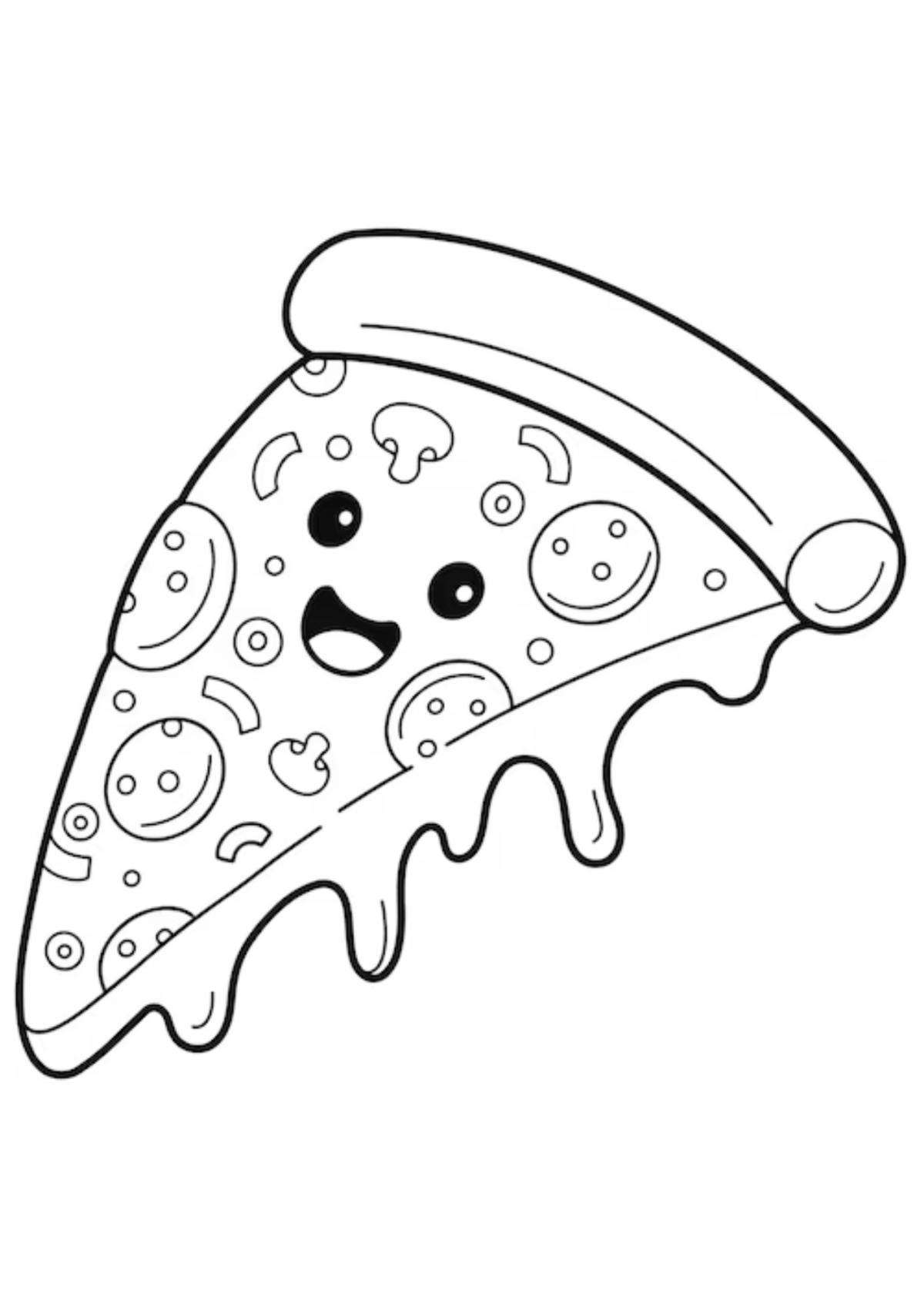 Desenho para Colorir Pizza