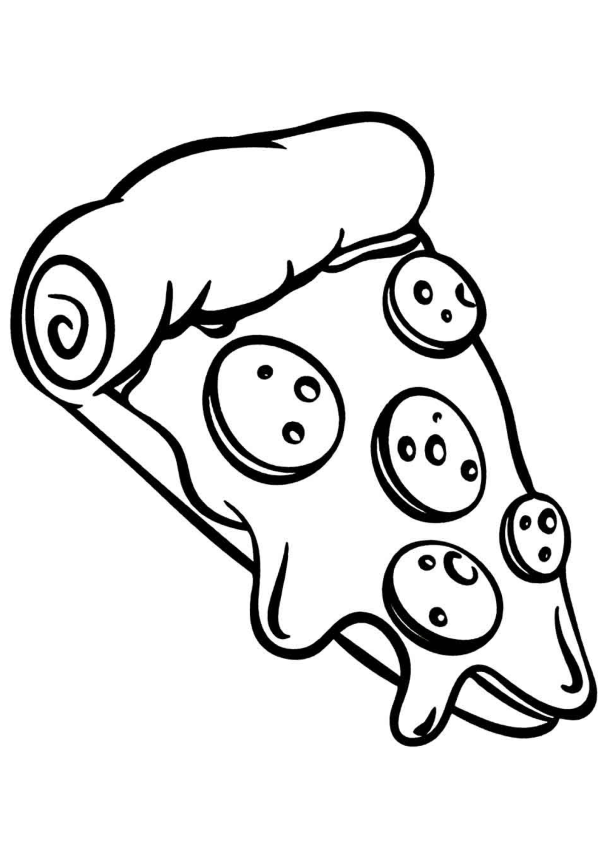Desenho para Colorir Pizza