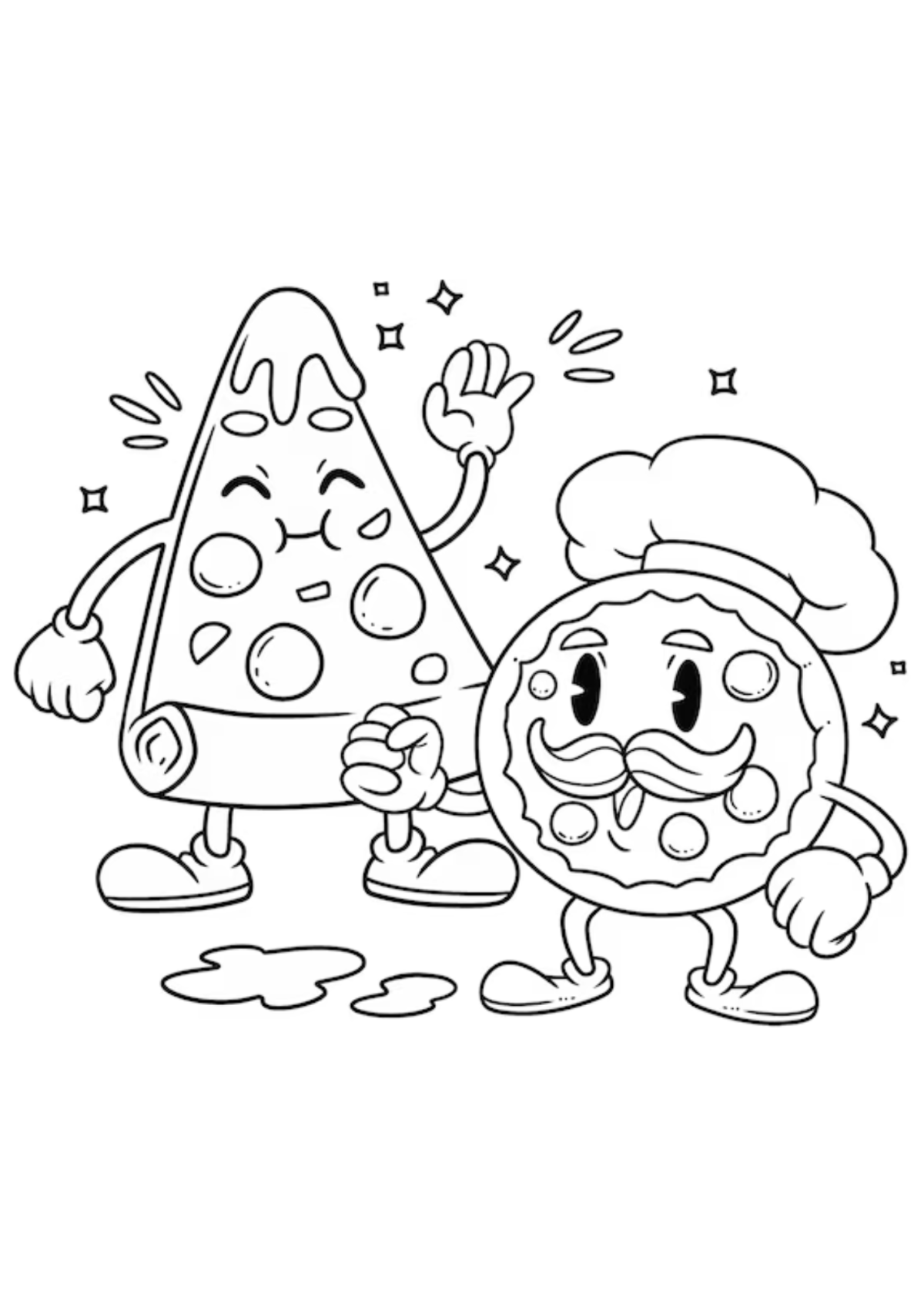 Desenho para Colorir Pizza