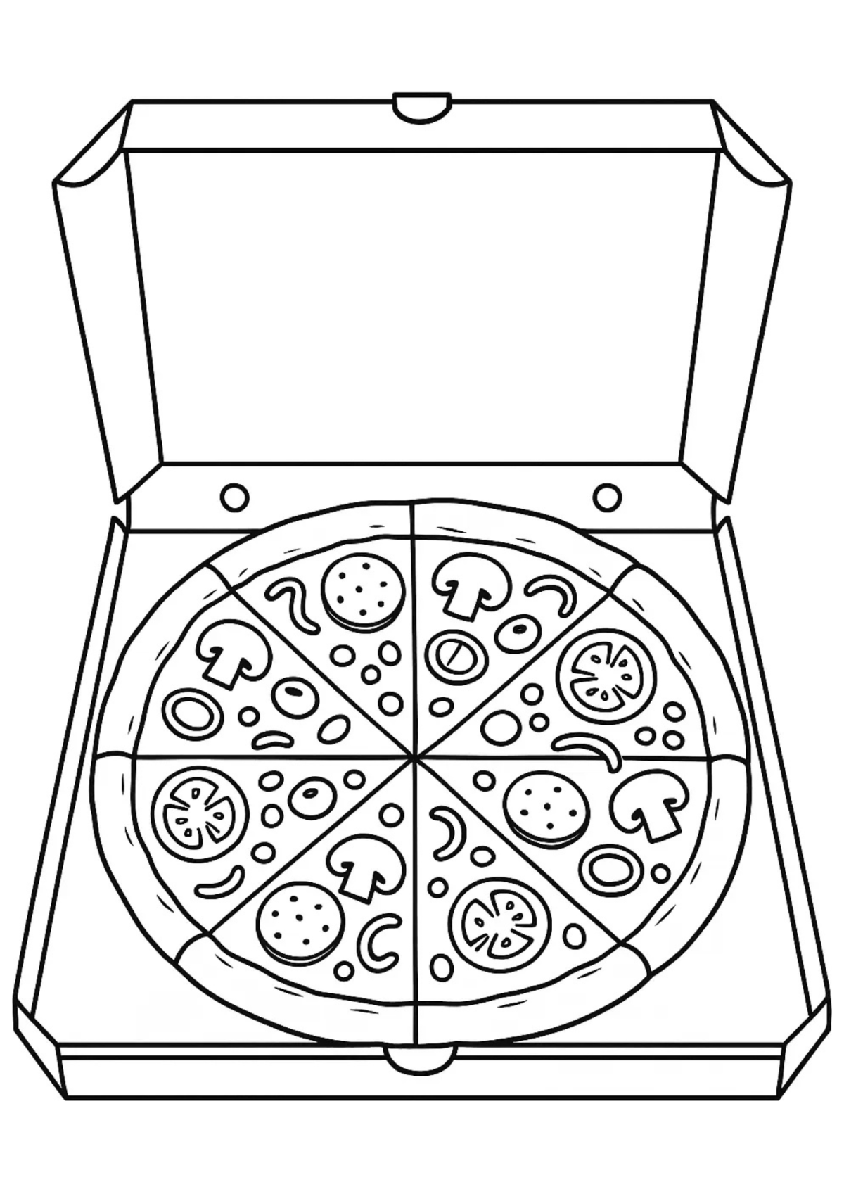 Desenho para Colorir Pizza