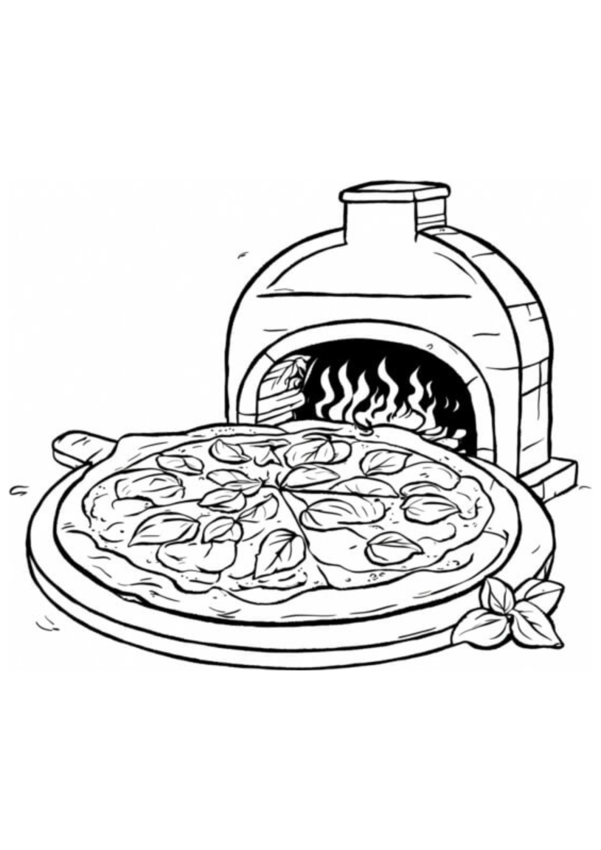 Desenho para Colorir Pizza