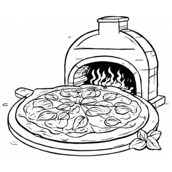Desenho para Colorir Pizza