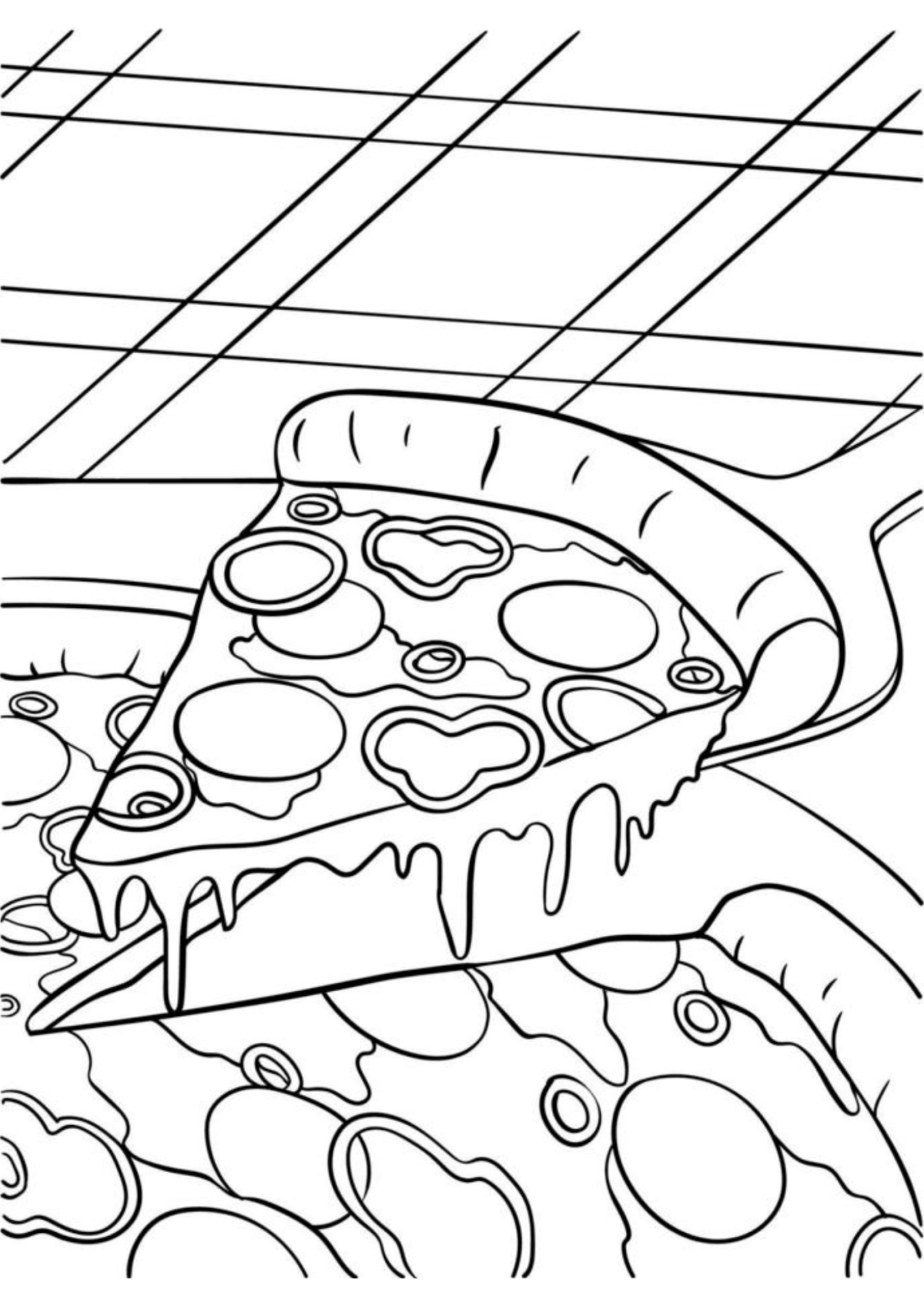 Desenho para Colorir Pizza