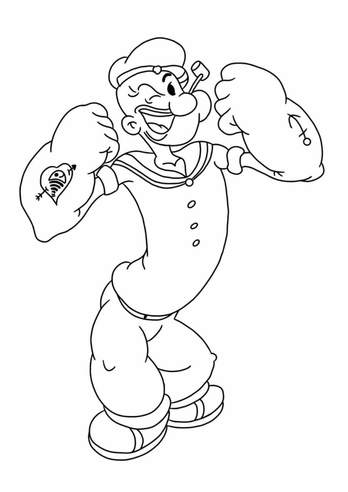 Desenho para Colorir Popeye