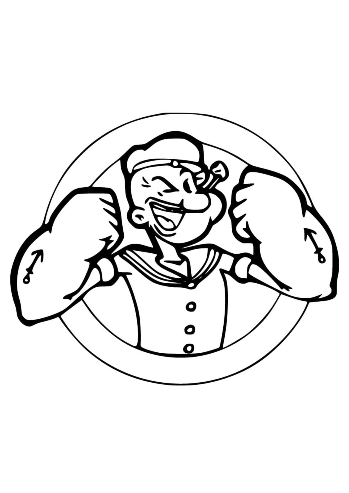 Desenho para Colorir Popeye