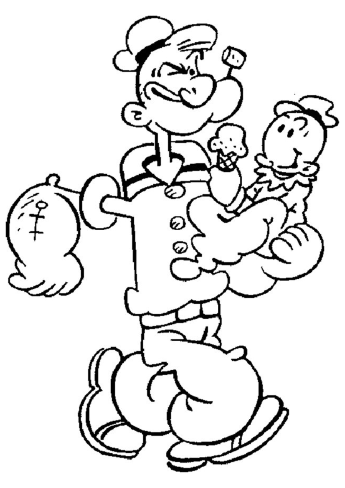 Desenho para Colorir Popeye