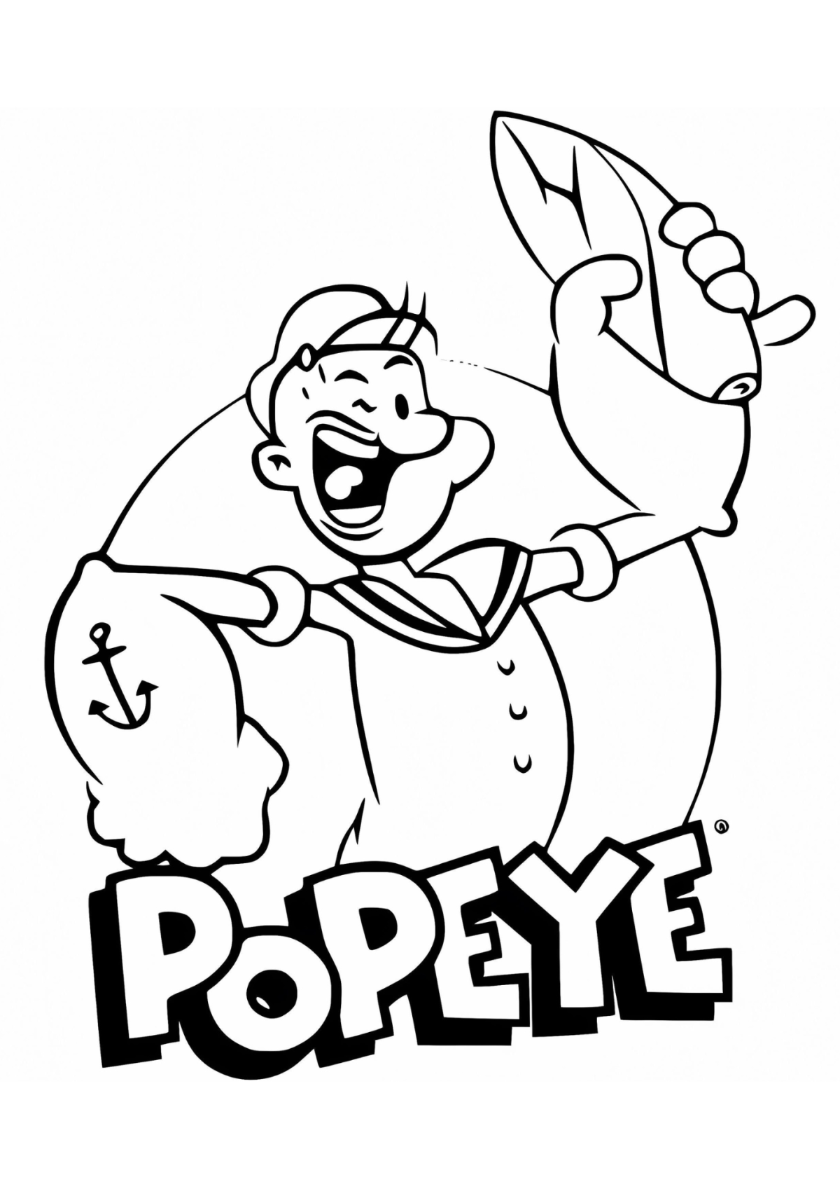 Desenho para Colorir Popeye