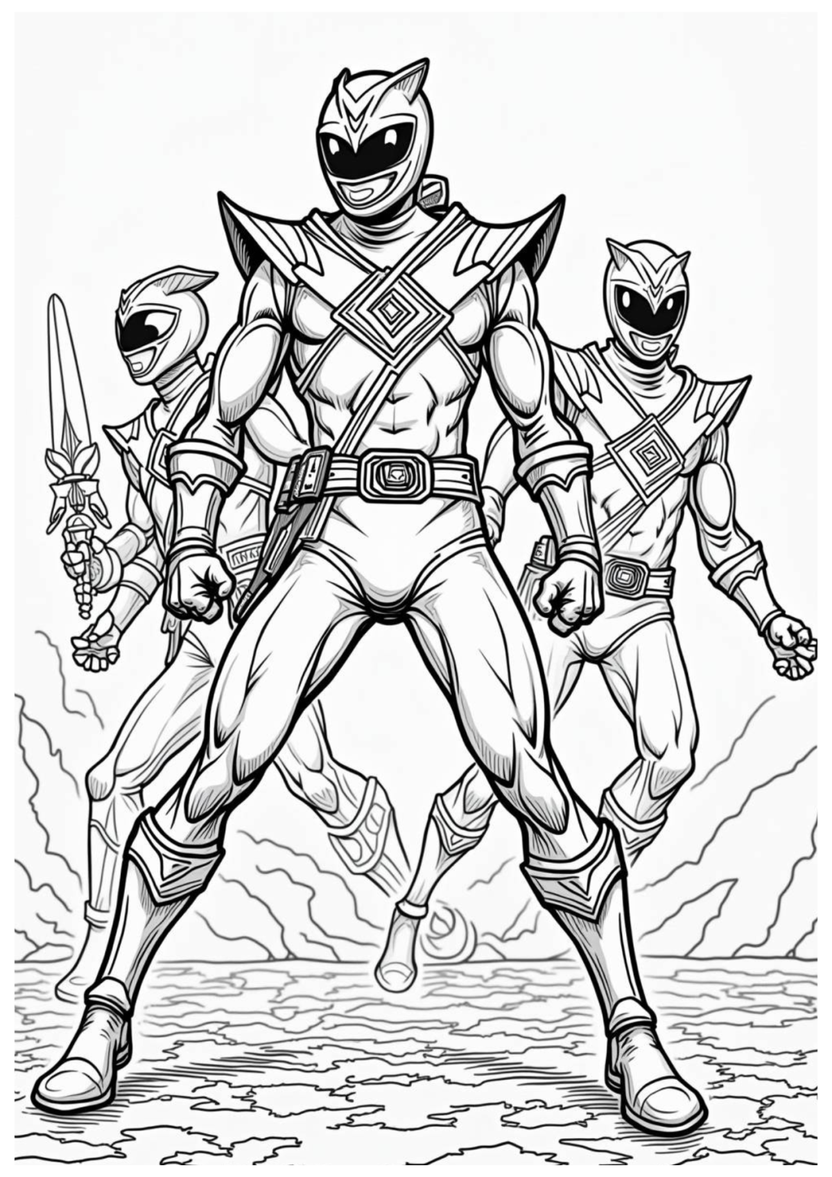 Desenho para Colorir Power Rangers