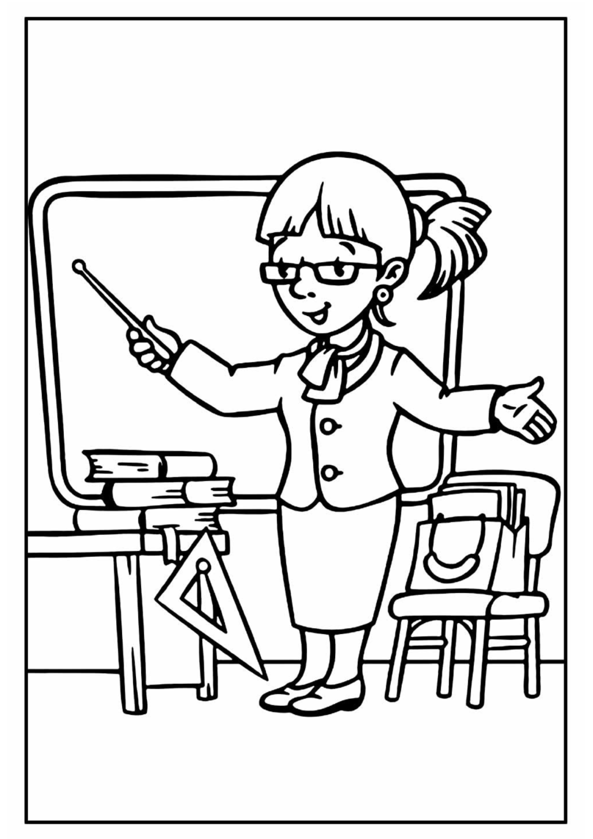 Desenho para Colorir Professor