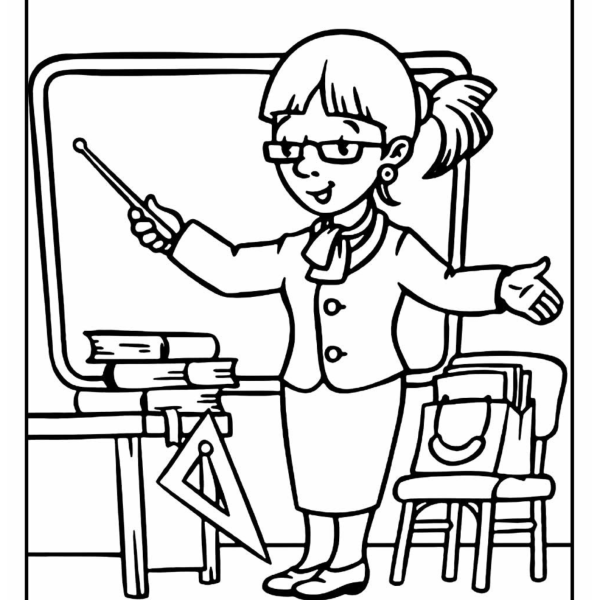 Desenho para Colorir Professor