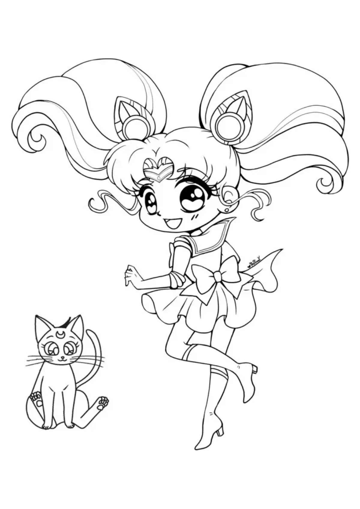 Desenho para Colorir Sailor Moon
