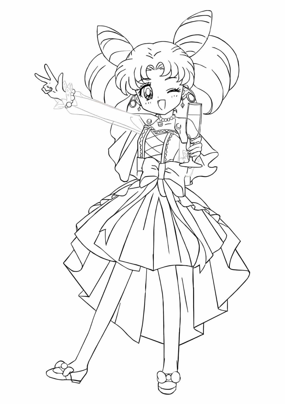 Desenho para Colorir Sailor Moon
