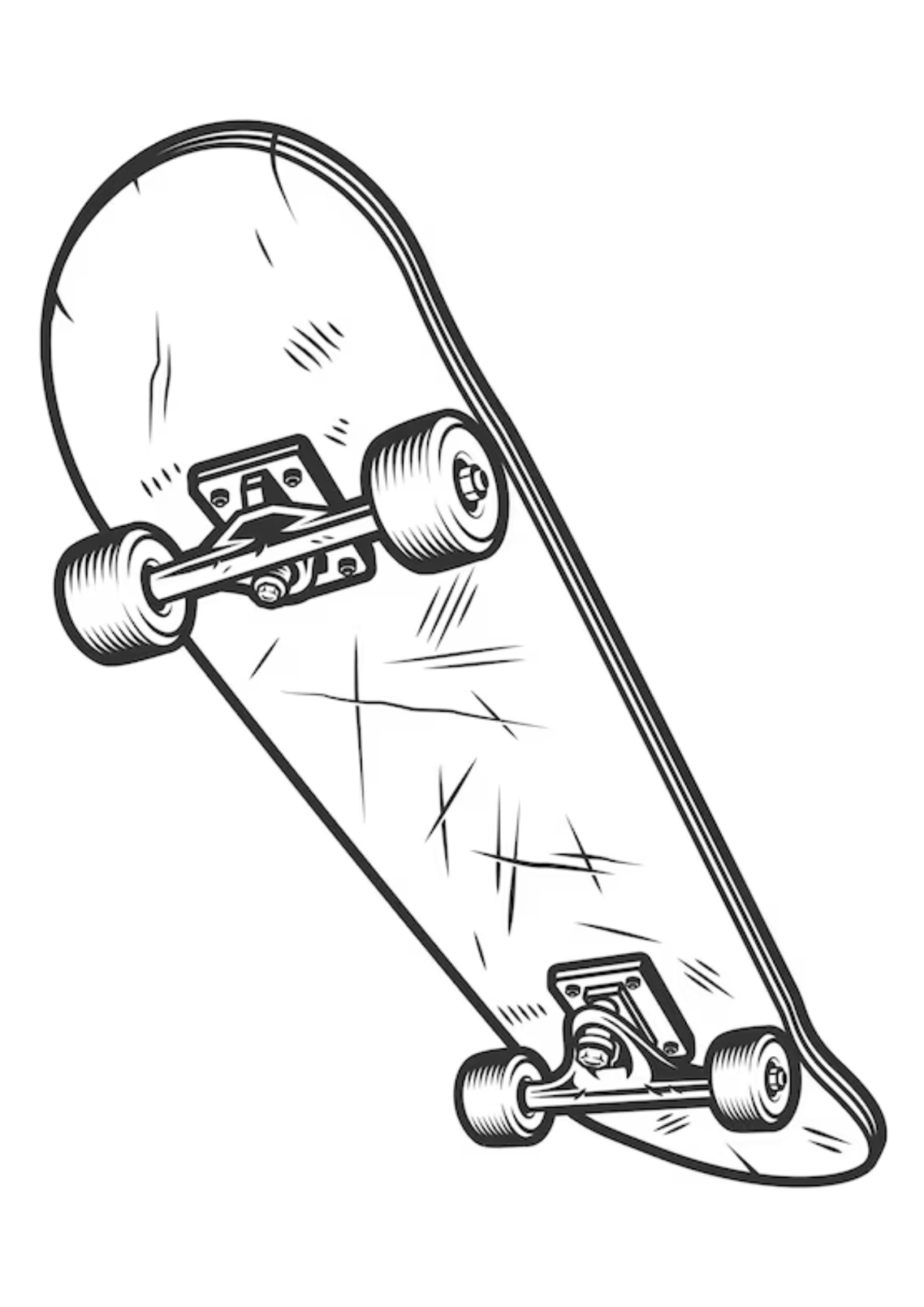 Desenho para Colorir Skate