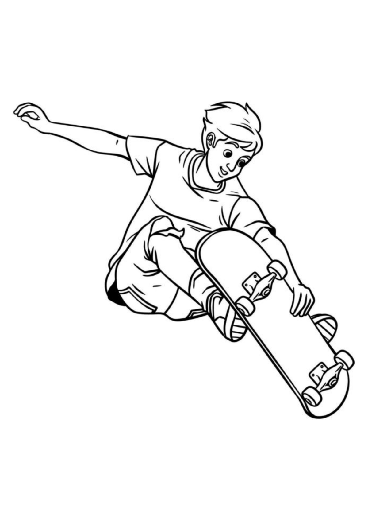 Desenho para Colorir Skate