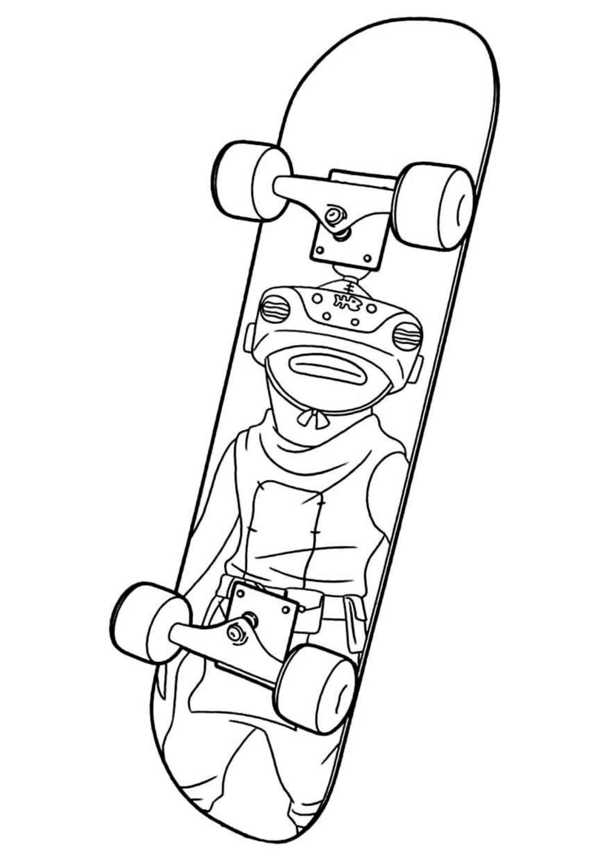 Desenho para Colorir Skate