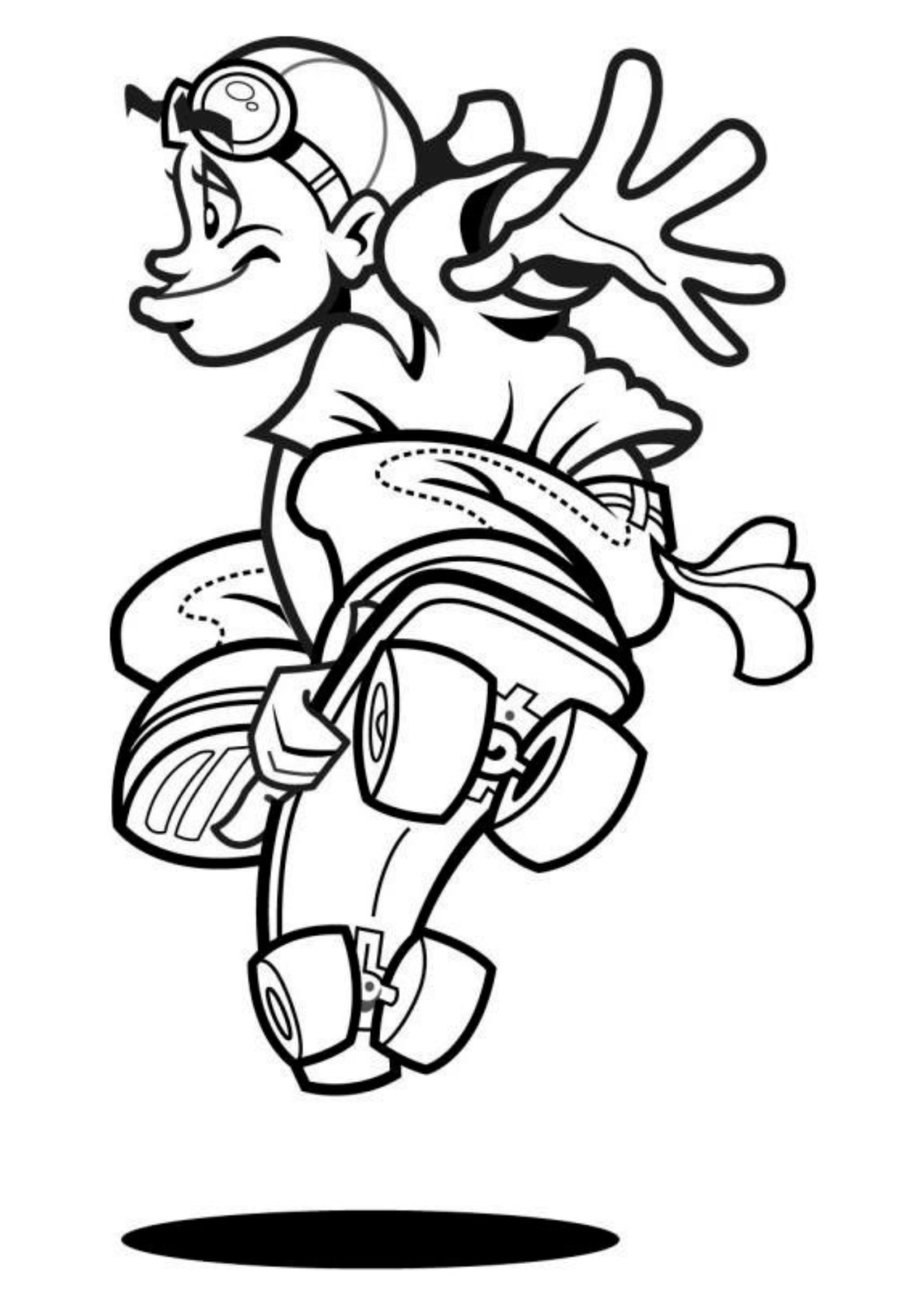 Desenho para Colorir Skate