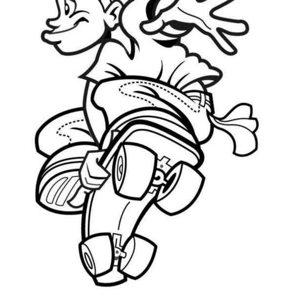 Desenho para Colorir Skate