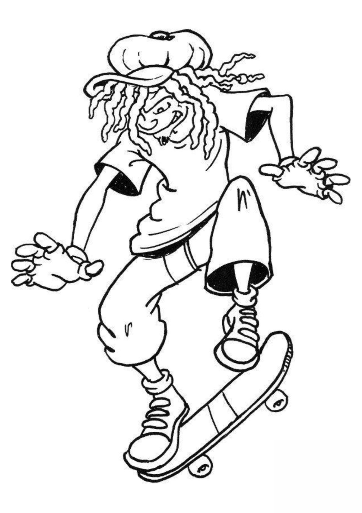 Desenho para Colorir Skate