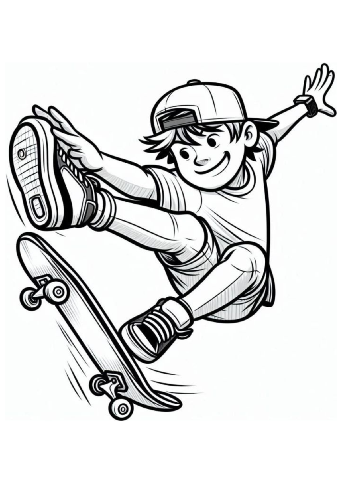 Desenho para Colorir Skate