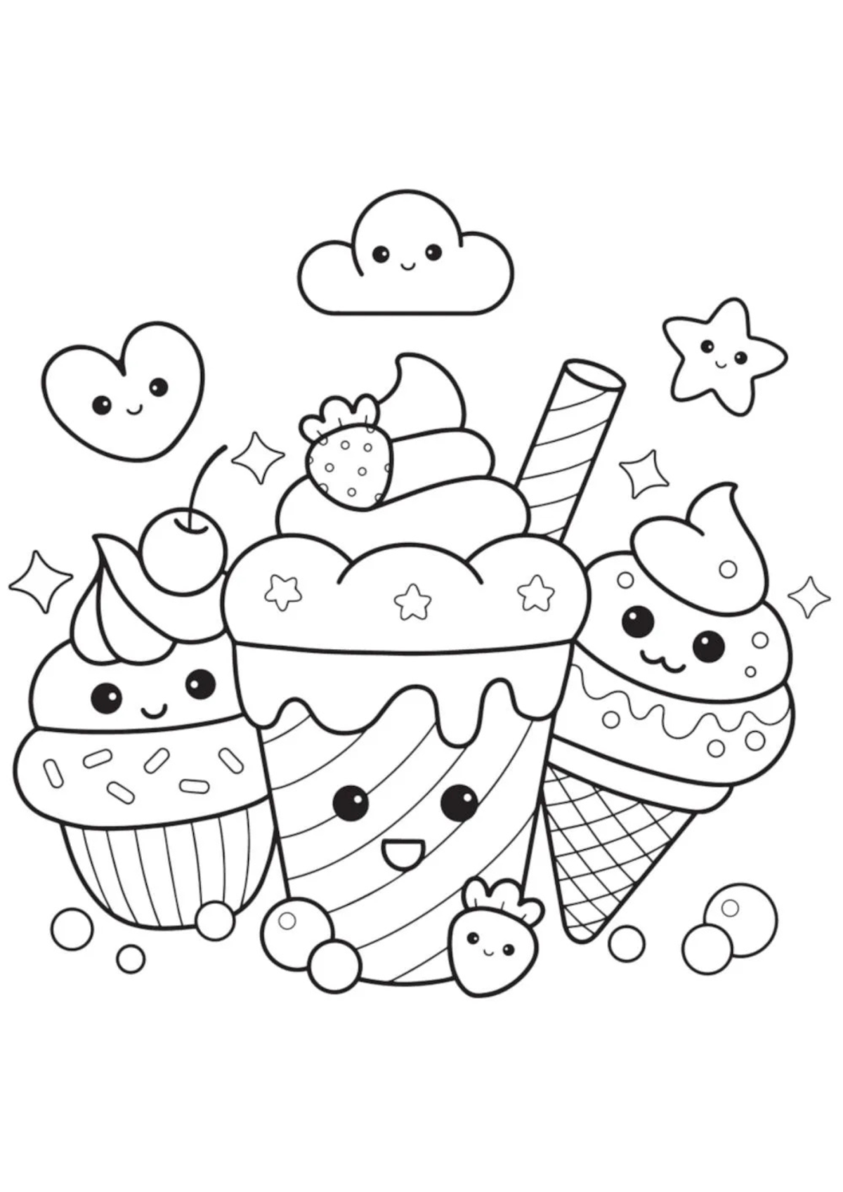 Desenho para Colorir Sorvete